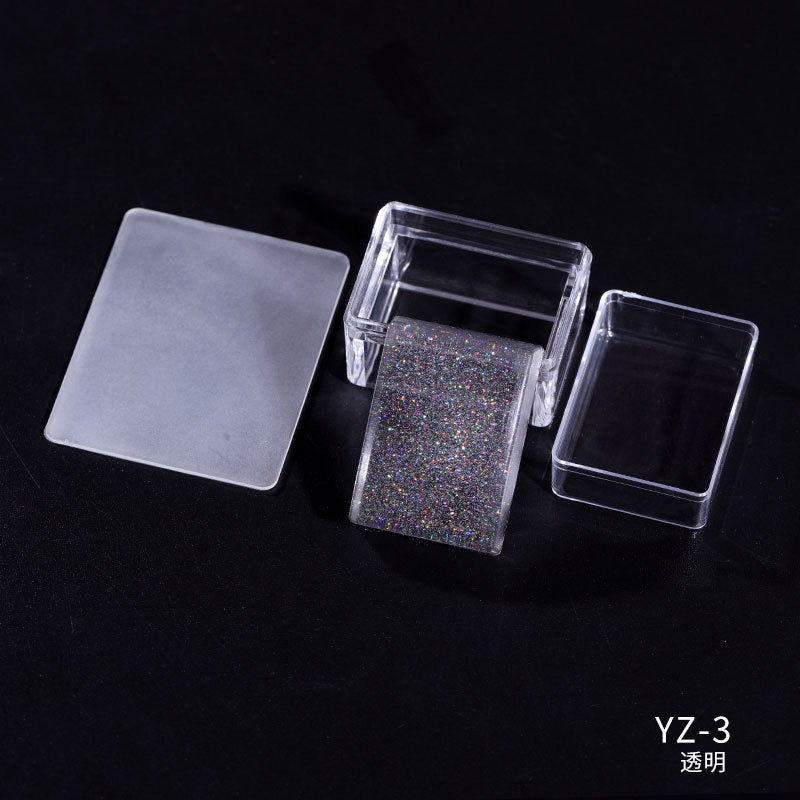 FYMA005 Nail Silicone Stamp, Laser Shrinkage Transparent Large Scraper Silicone Stamp Head, Nail Printing Collection