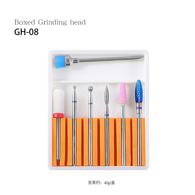 FMT026 New nail art ceramic tungsten steel alloy drill bits set grinding machine polishing tool