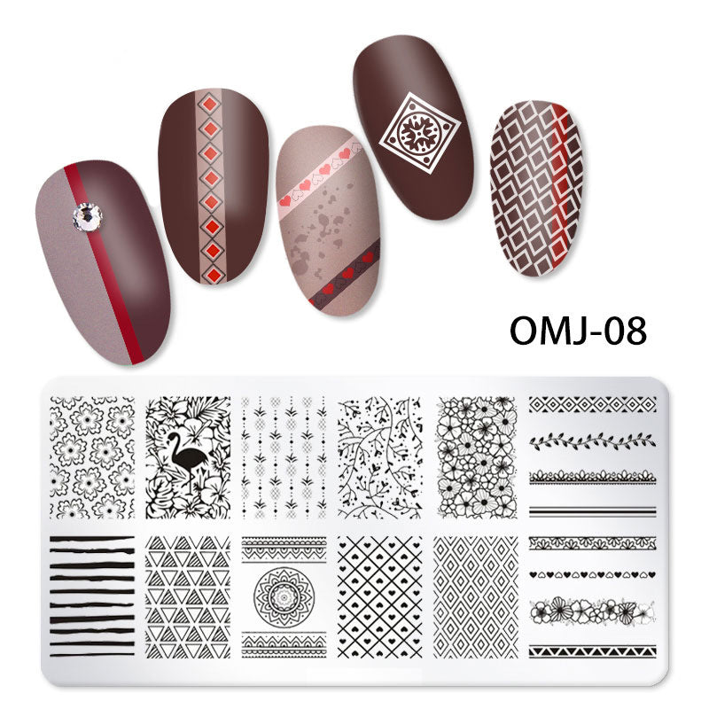 FYMB005 New nail art printing template, Christmas tree butterfly, printed steel plate square template