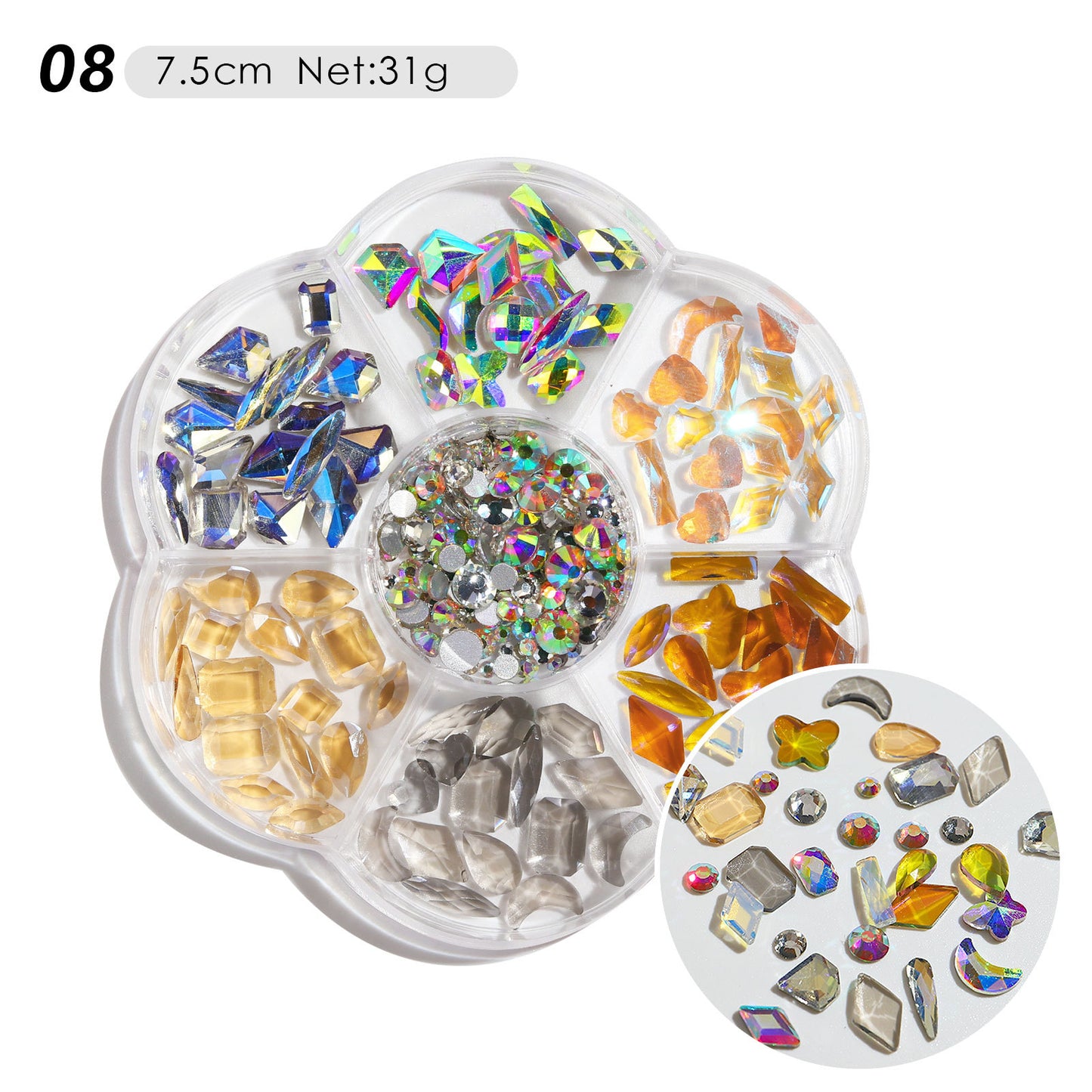 FDMB001 Nail accessories, flower bows, aurora, patch bears, rhinestones, pearl mix, nail decoration, diamond sequins