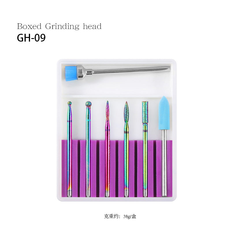 FMT026 New nail art ceramic tungsten steel alloy drill bits set grinding machine polishing tool