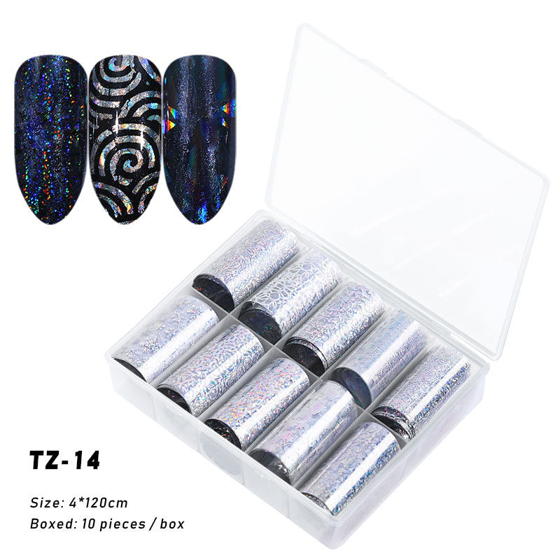 FSMA005 New nail supplies, transfer stickers, star paper, Tibetan style, colorful laser