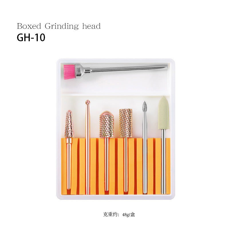 FMT026 New nail art ceramic tungsten steel alloy drill bits set grinding machine polishing tool