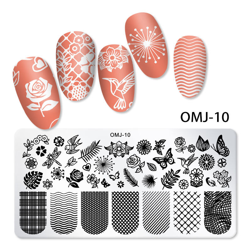 FYMB005 New nail art printing template, Christmas tree butterfly, printed steel plate square template