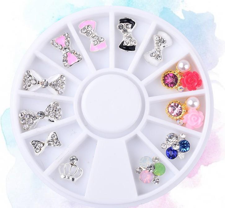 FDME010 Nail art turntable jewelry, colorful special-shaped AB diamond colorful glass drill nail jewelry turntable collection