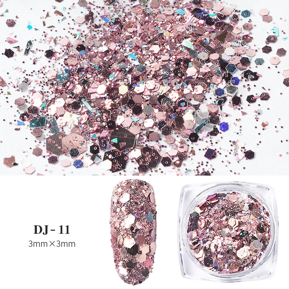 FFMB001 12 shades of light change to onion powder, phantom glitter sequin glitter powder, color-changing sequin size assortment