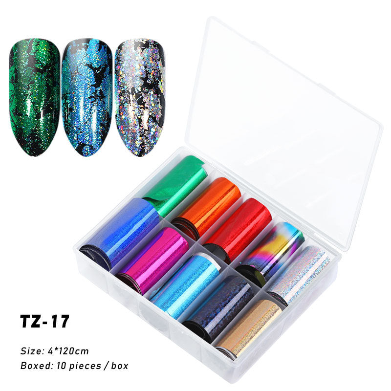 FSMA005 New nail supplies, transfer stickers, star paper, Tibetan style, colorful laser