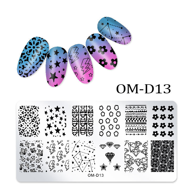 FYMB002 Nail art transfer steel plate, rectangular printing oil, transfer printing steel plate, blue film painted plate