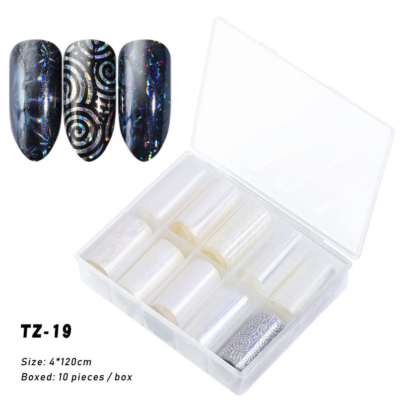 FSMA005 New nail supplies, transfer stickers, star paper, Tibetan style, colorful laser