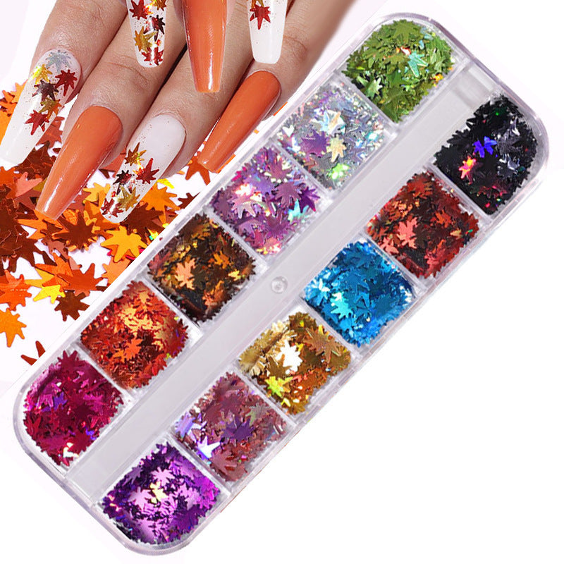 FFMB004 Hot selling nail art sequins love, laser magic butterfly fluorescent luminous sequins boxed