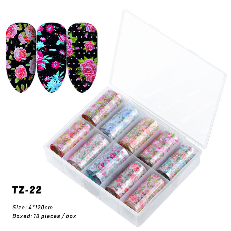 FSMA005 New nail supplies, transfer stickers, star paper, Tibetan style, colorful laser