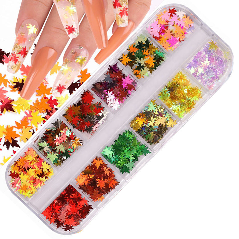 FFMB004 Hot selling nail art sequins love, laser magic butterfly fluorescent luminous sequins boxed