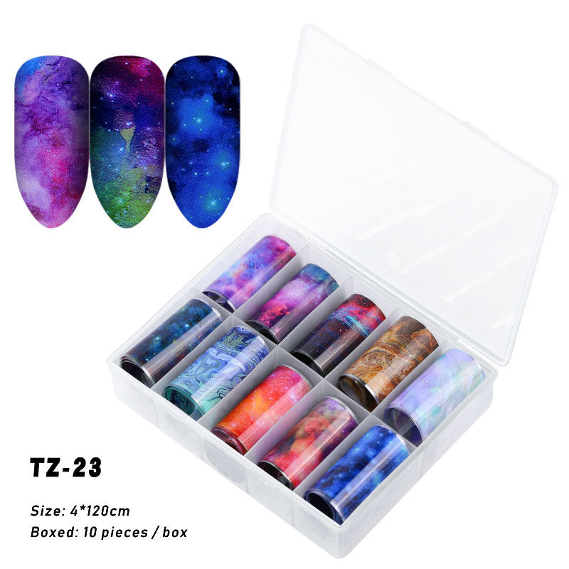 FSMA005 New nail supplies, transfer stickers, star paper, Tibetan style, colorful laser