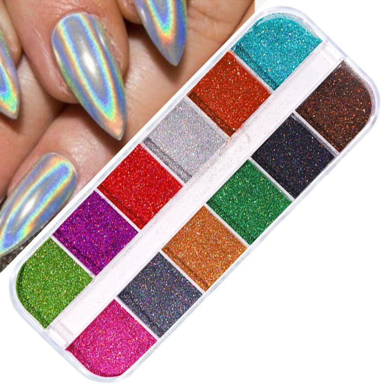 FFMB004 Hot selling nail art sequins love, laser magic butterfly fluorescent luminous sequins boxed