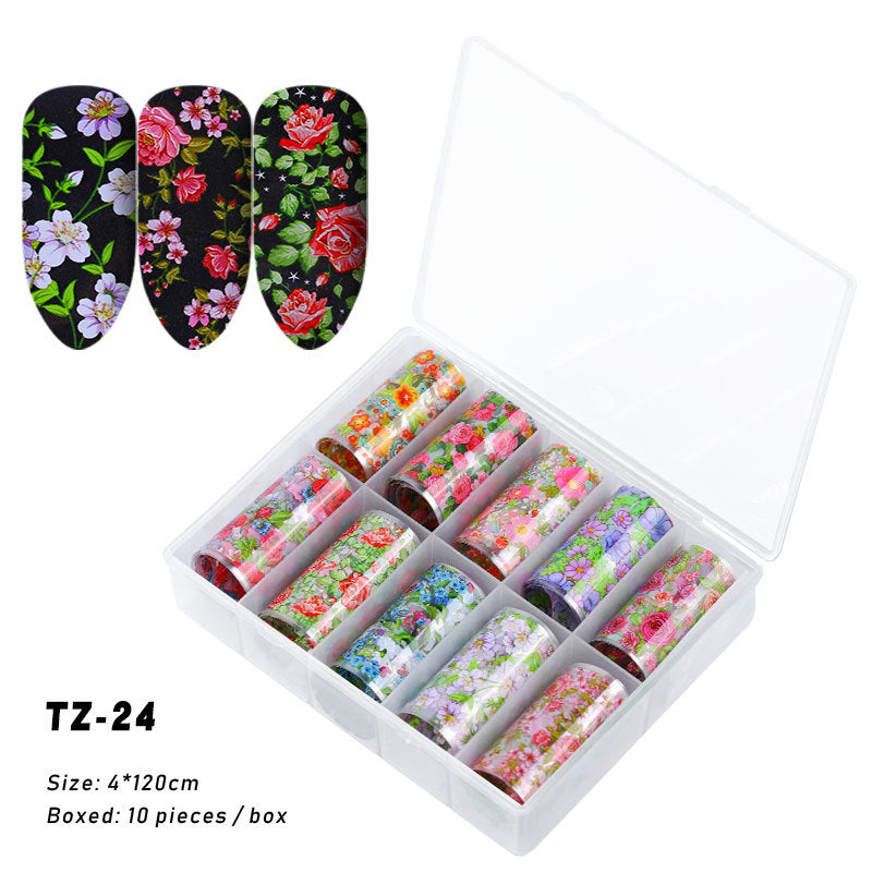 FSMA005 New nail supplies, transfer stickers, star paper, Tibetan style, colorful laser