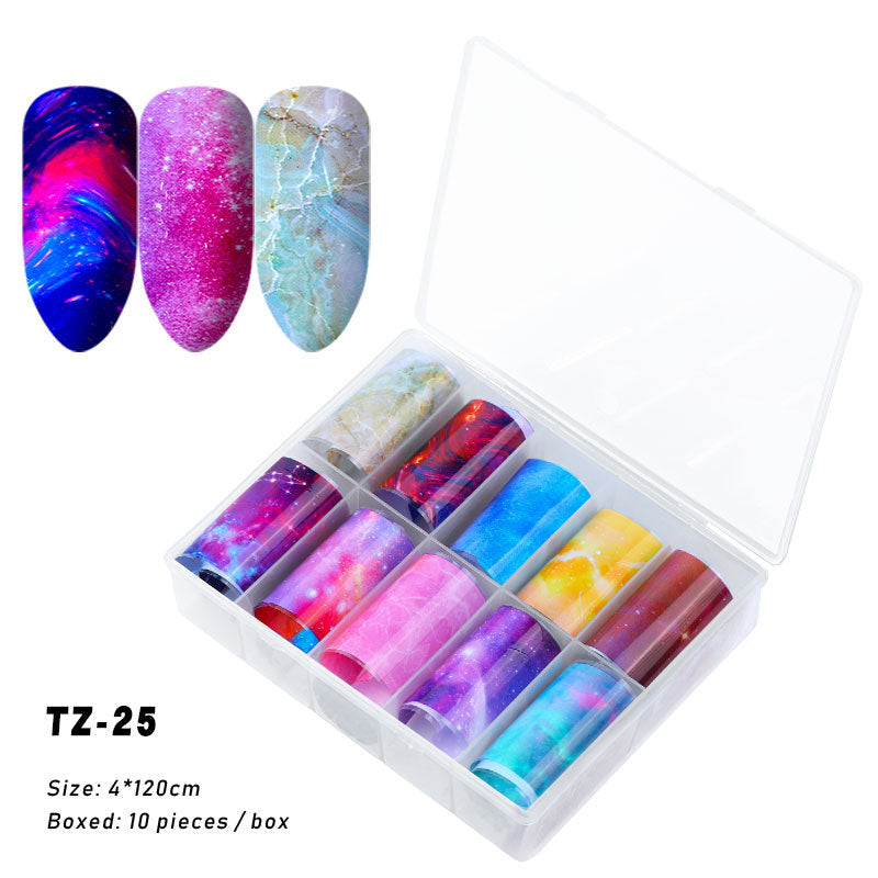 FSMA005 New nail supplies, transfer stickers, star paper, Tibetan style, colorful laser