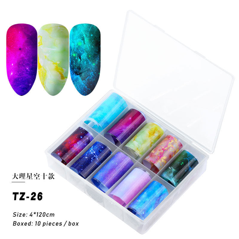 FSMA005 New nail supplies, transfer stickers, star paper, Tibetan style, colorful laser