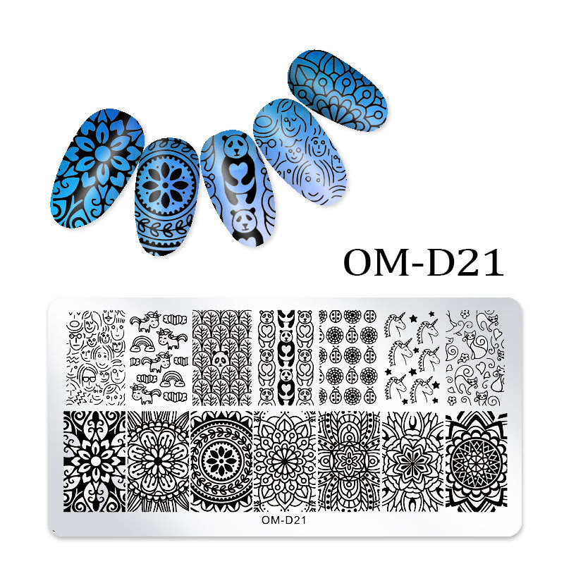 FYMB002 Nail art transfer steel plate, rectangular printing oil, transfer printing steel plate, blue film painted plate