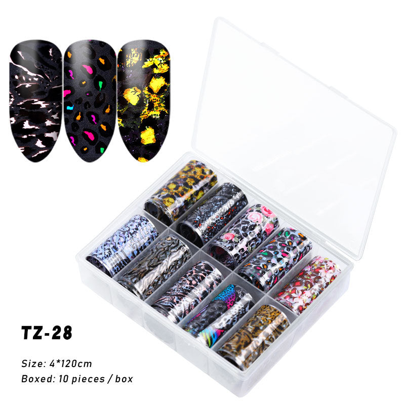 FSMA005 New nail supplies, transfer stickers, star paper, Tibetan style, colorful laser