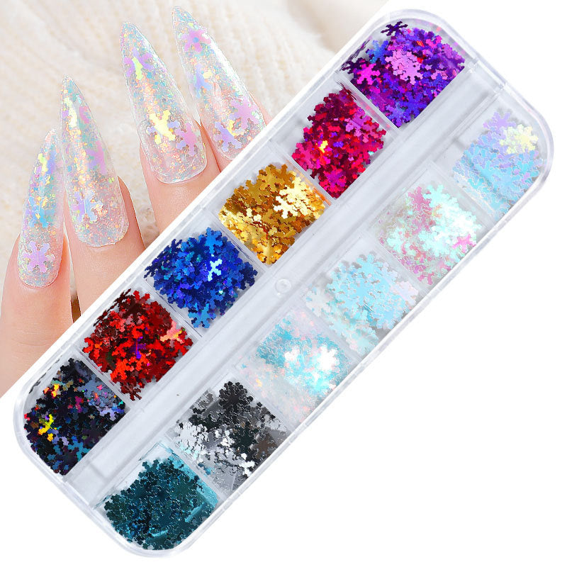 FFMB004 Hot selling nail art sequins love, laser magic butterfly fluorescent luminous sequins boxed