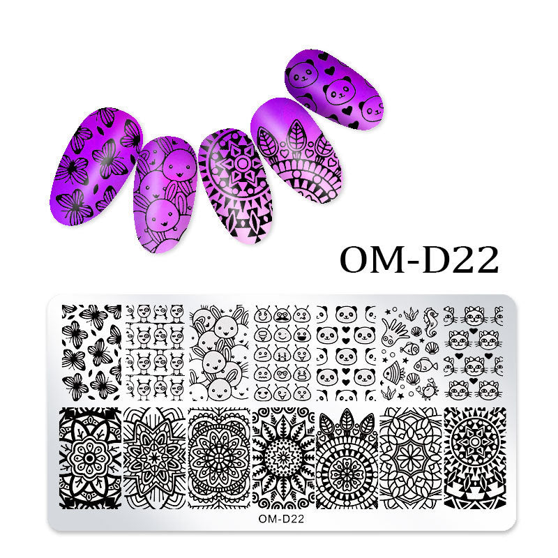 FYMB002 Nail art transfer steel plate, rectangular printing oil, transfer printing steel plate, blue film painted plate