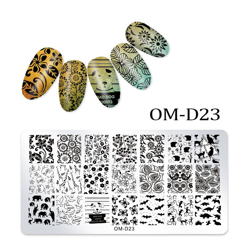 FYMB002 Nail art transfer steel plate, rectangular printing oil, transfer printing steel plate, blue film painted plate