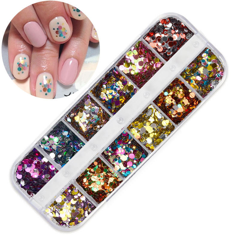 FFMB004 Hot selling nail art sequins love, laser magic butterfly fluorescent luminous sequins boxed