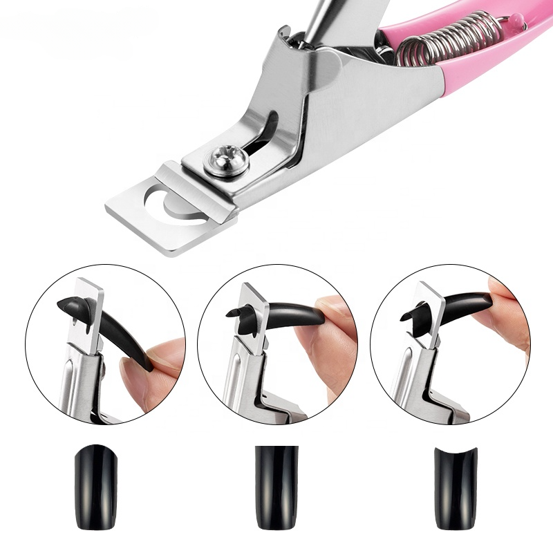 NNC005  Professional Nail Cutter Acrylic UV GEL False Tips  Edge Clipper Pink Color