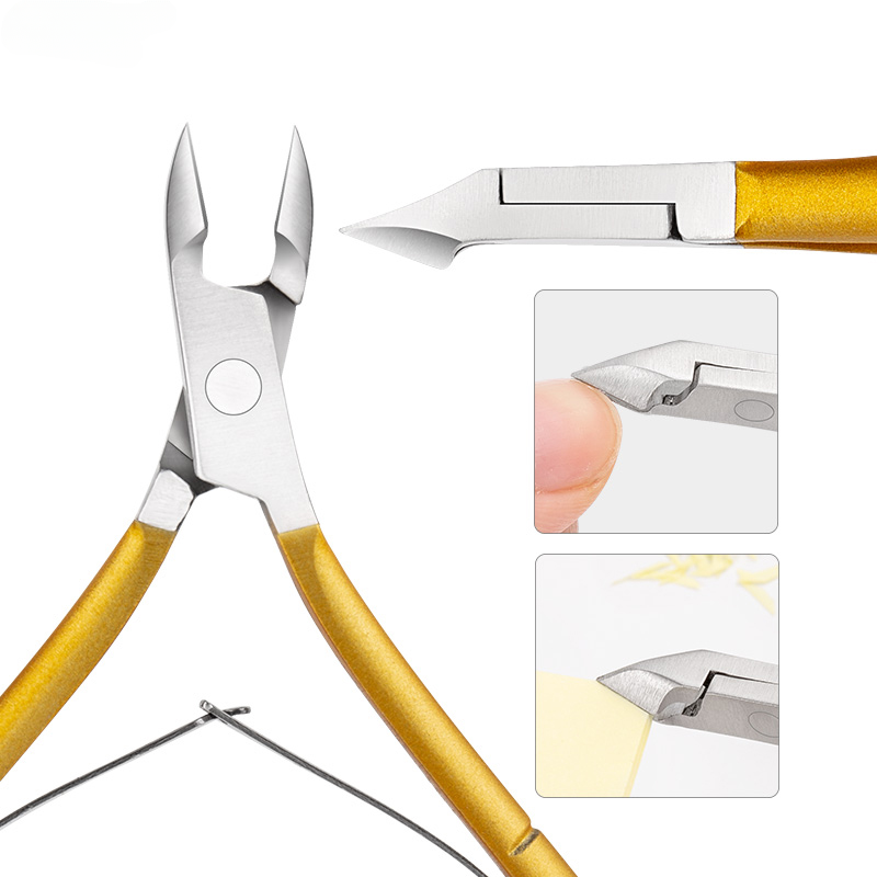 NNC010  Stainless Steel Dead Skin Remover Cut Nail Art Cuticle Scissor Nippers Clipper for Trimming Pedicure Care